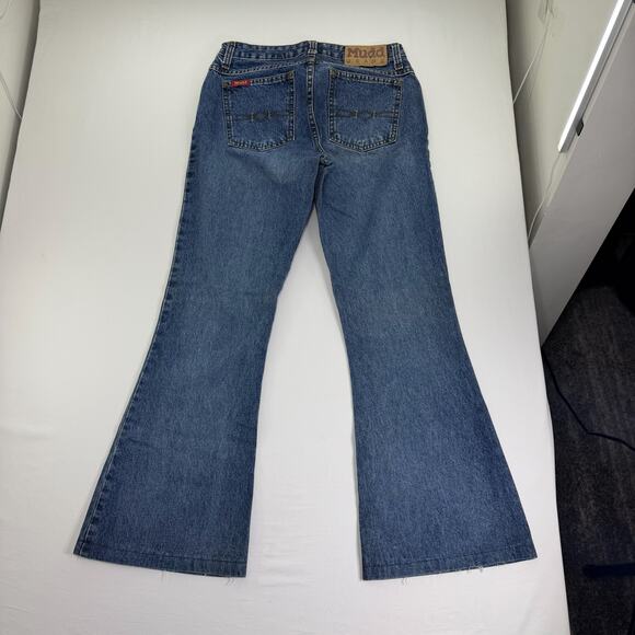 Vintage y2k Mudd Women's Flare Jeans Size 3 Blue Denim Medium Wash Bell Bottom - Picture 5 of 8
